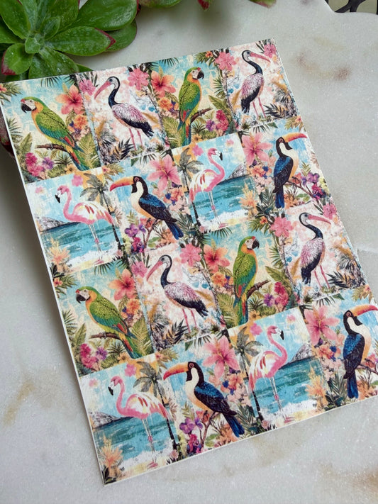 Summer Bird Tile Transfer Paper