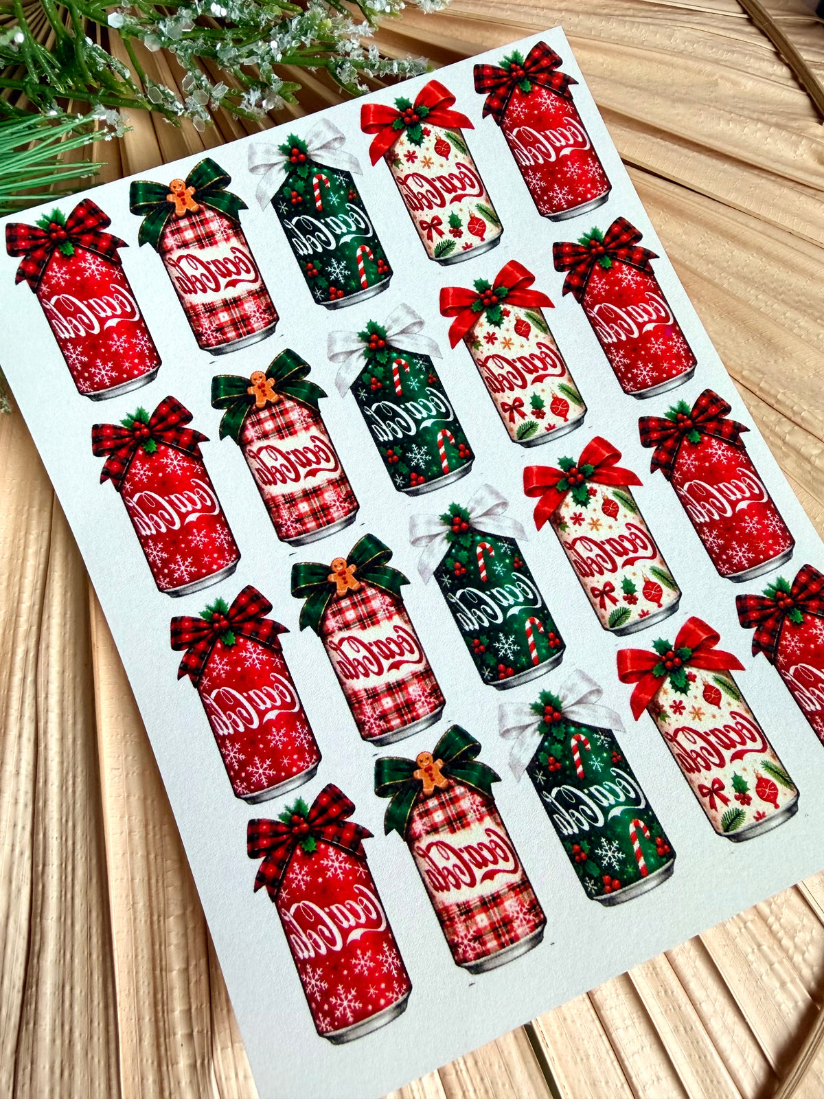 Holiday Soda Can Transfer Papers