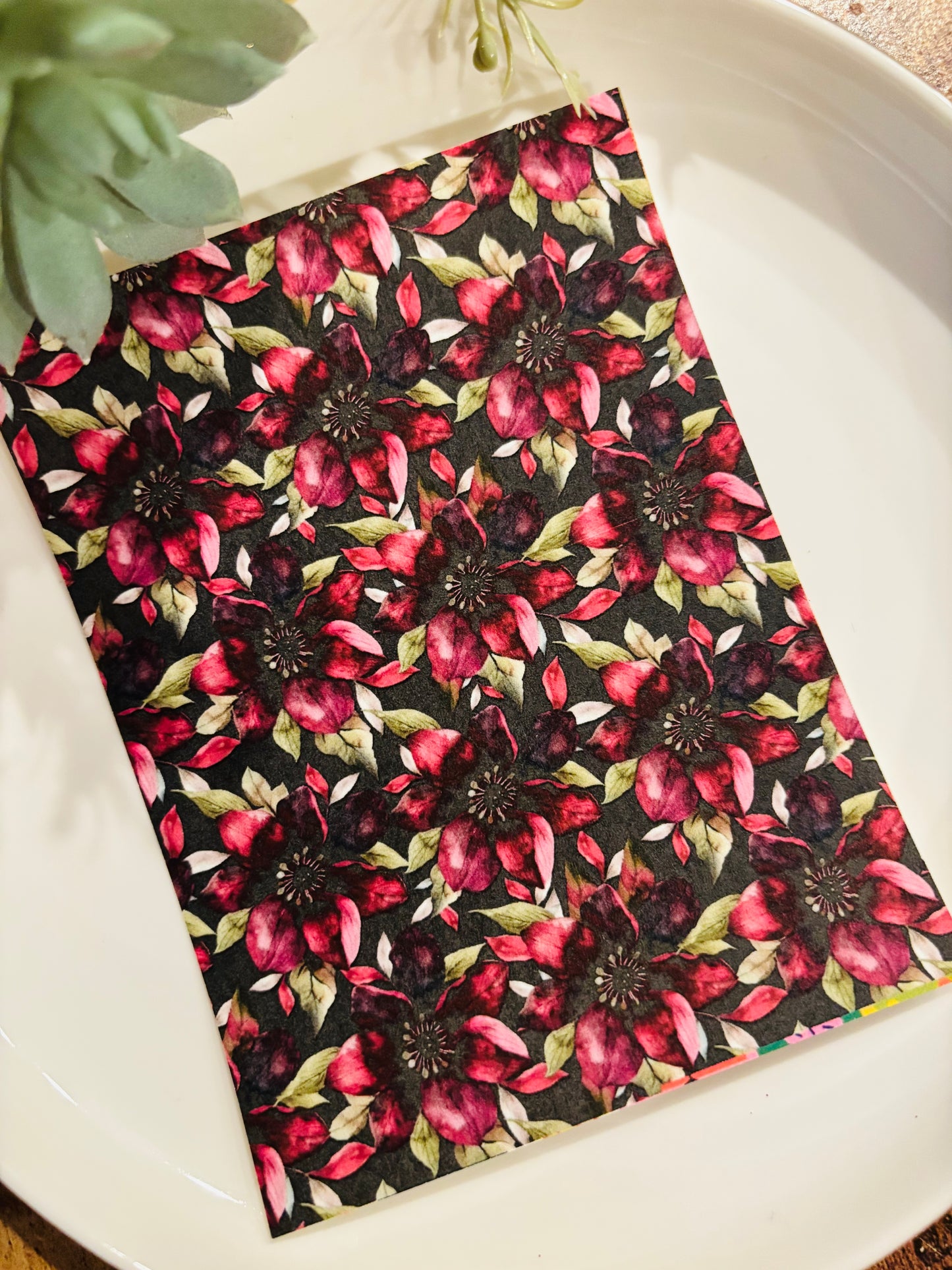 Red Floral Transfer Paper