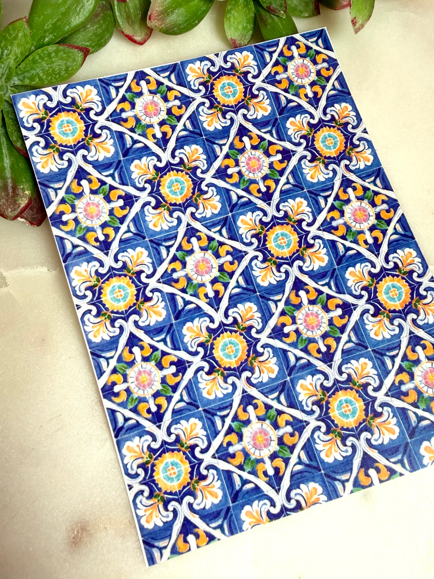 Mediterranean Square Tile Transfer Papers