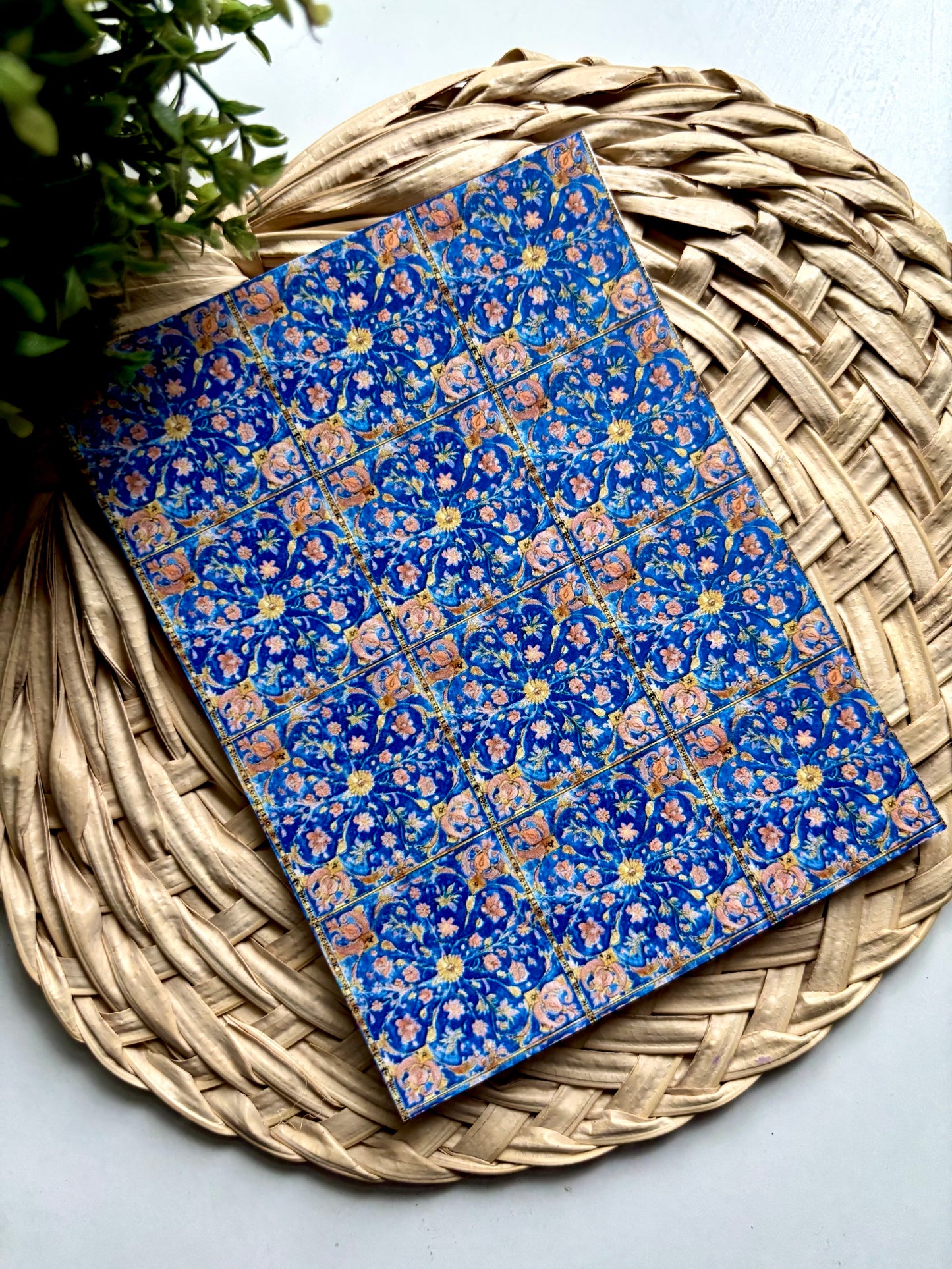 Blue Moroccan Tile Transfer Paper