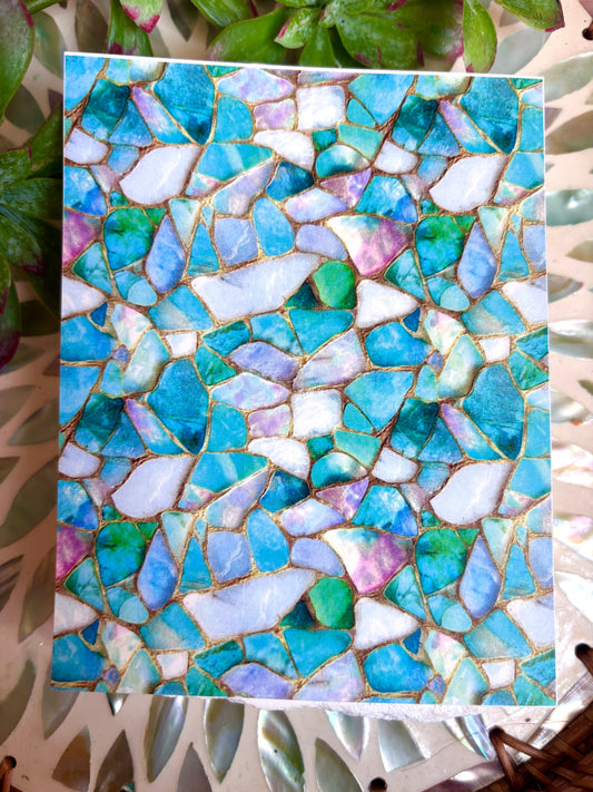 Sea Glass Mosaic Transfer Paper