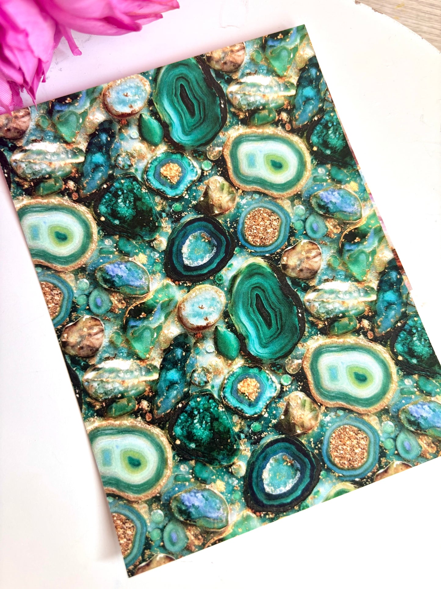 Green Geode Transfer Paper