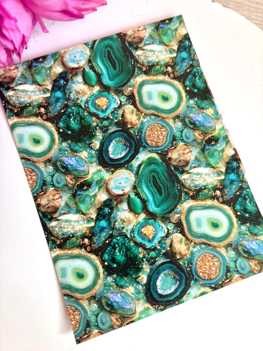 Green Geode Transfer Paper