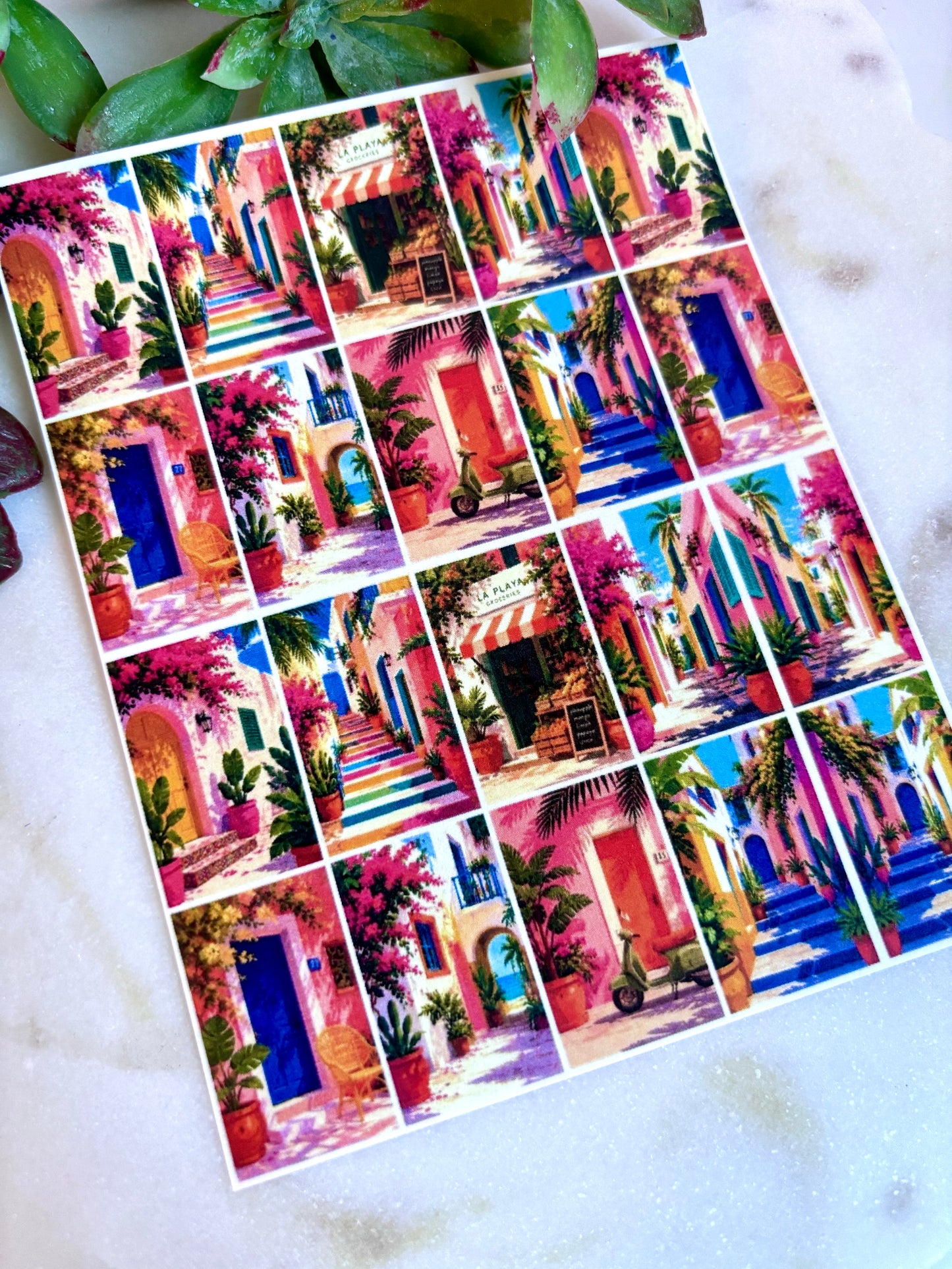Colorful Travels Tile Transfer Paper