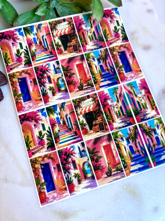 Colorful Travels Tile Transfer Paper