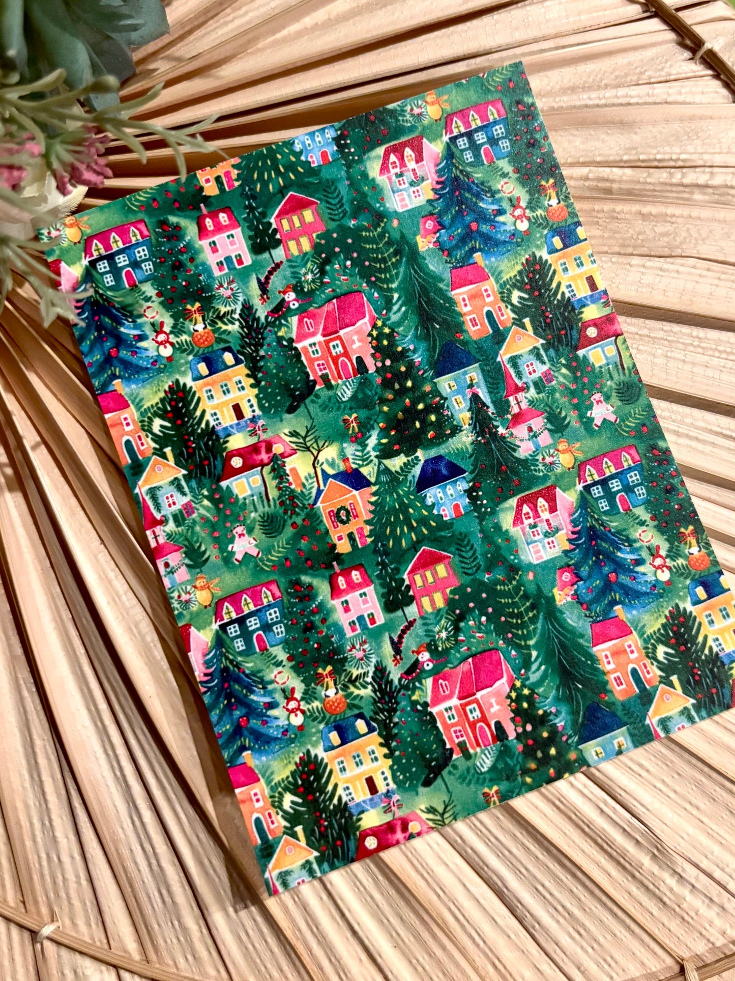 Christmas Village Green Transfer Paper