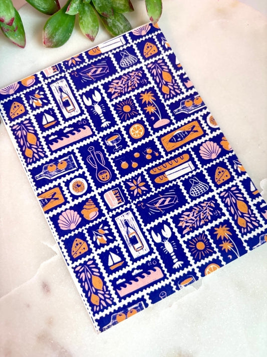 Navy Summer Stamps Transfer Paper