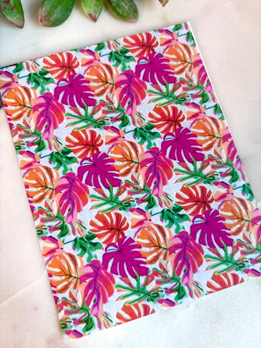 Pink Monstera Transfer Paper