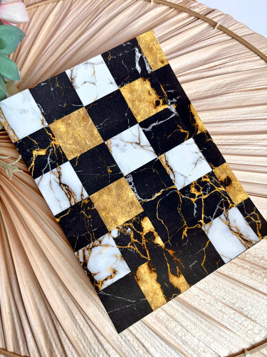 Black Gold Marble Checker Transfer Paper