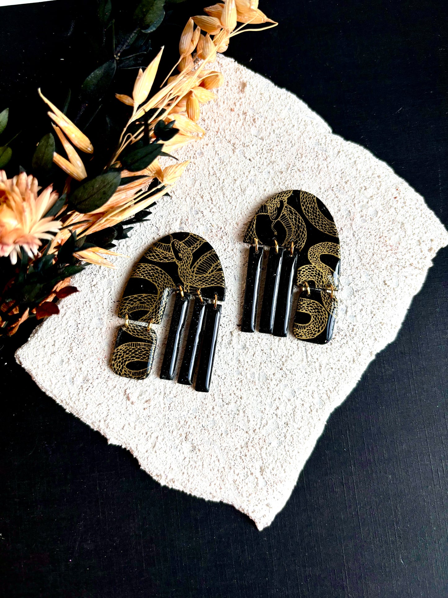 Golden Snake Earrings