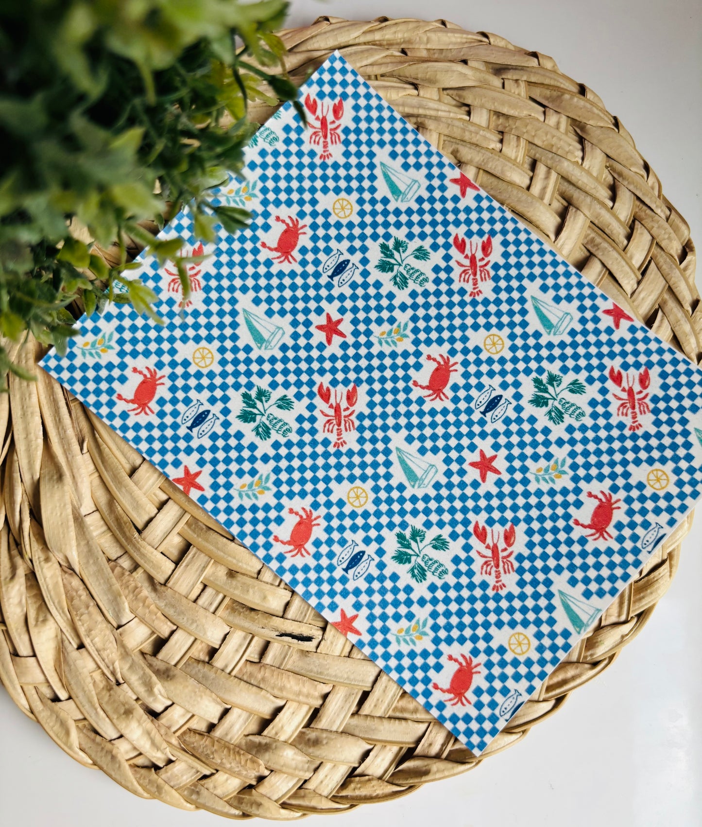 Ocean Checks Transfer Paper