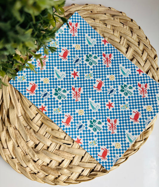 Ocean Checks Transfer Paper