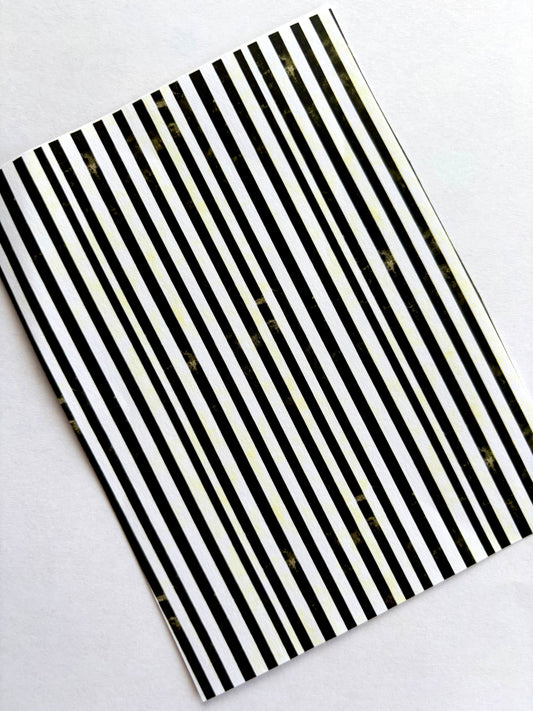 B&W Distressed Stripe Transfer Paper