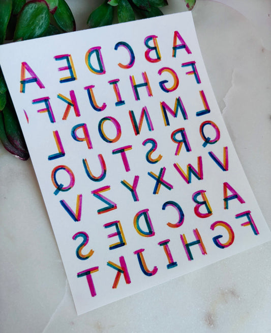 Whimsy Alphabet Charm Transfer Paper