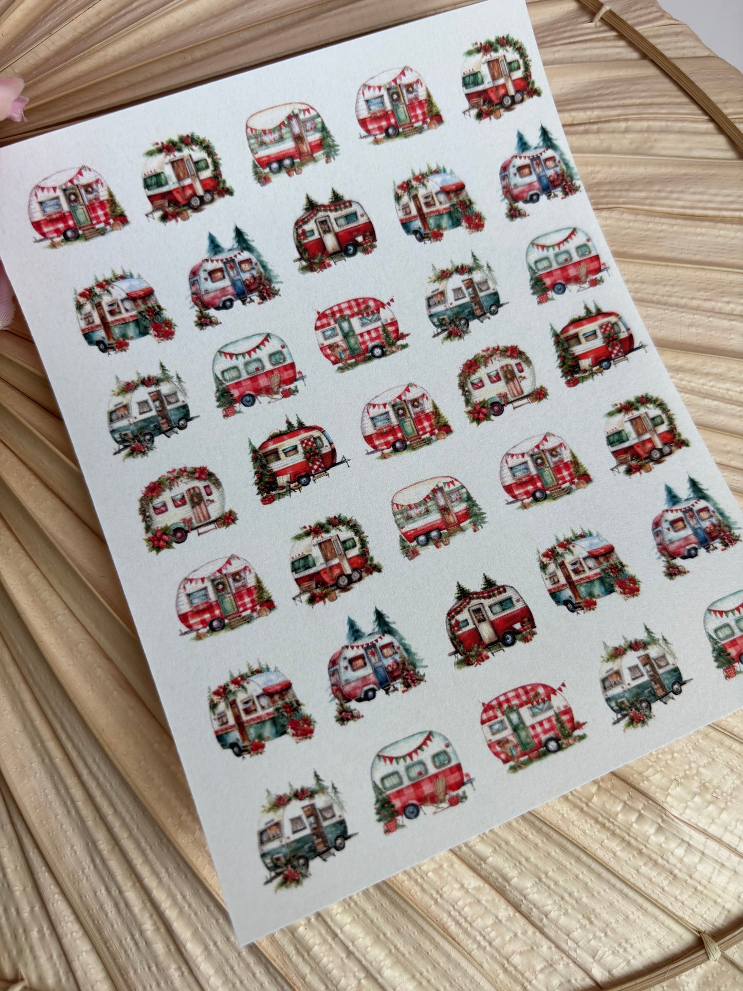 Christmas Camper Charms Transfer Paper