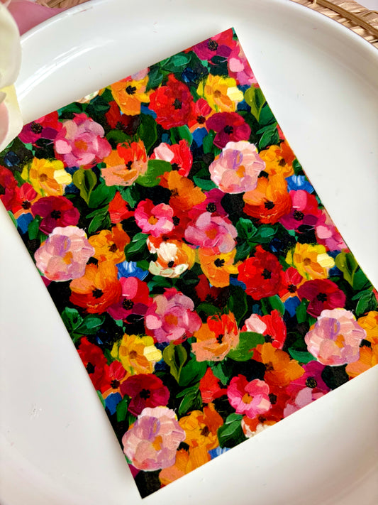 Vibrant Painted Florals Transfer Paper