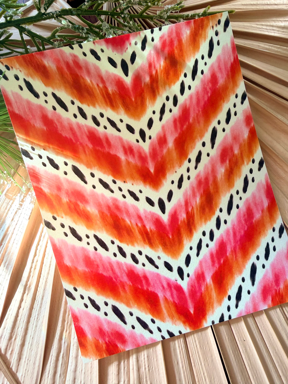 Pinky Orange Spotty Chevron Transfer Paper