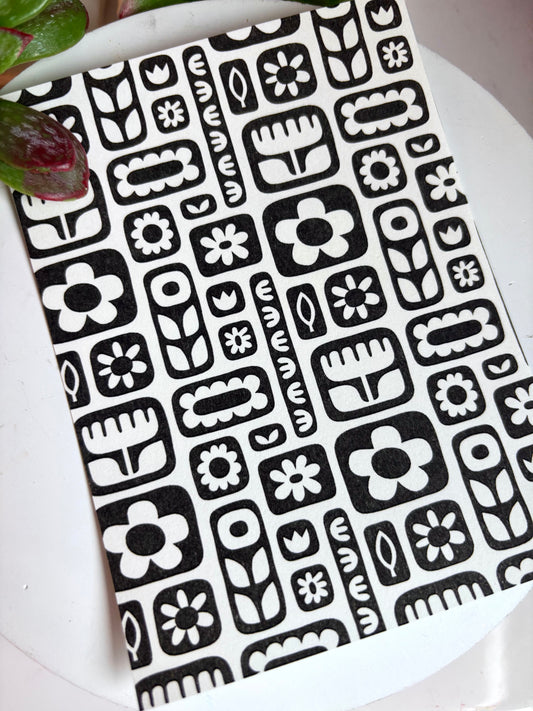 Hippie Flower B&W Transfer Paper