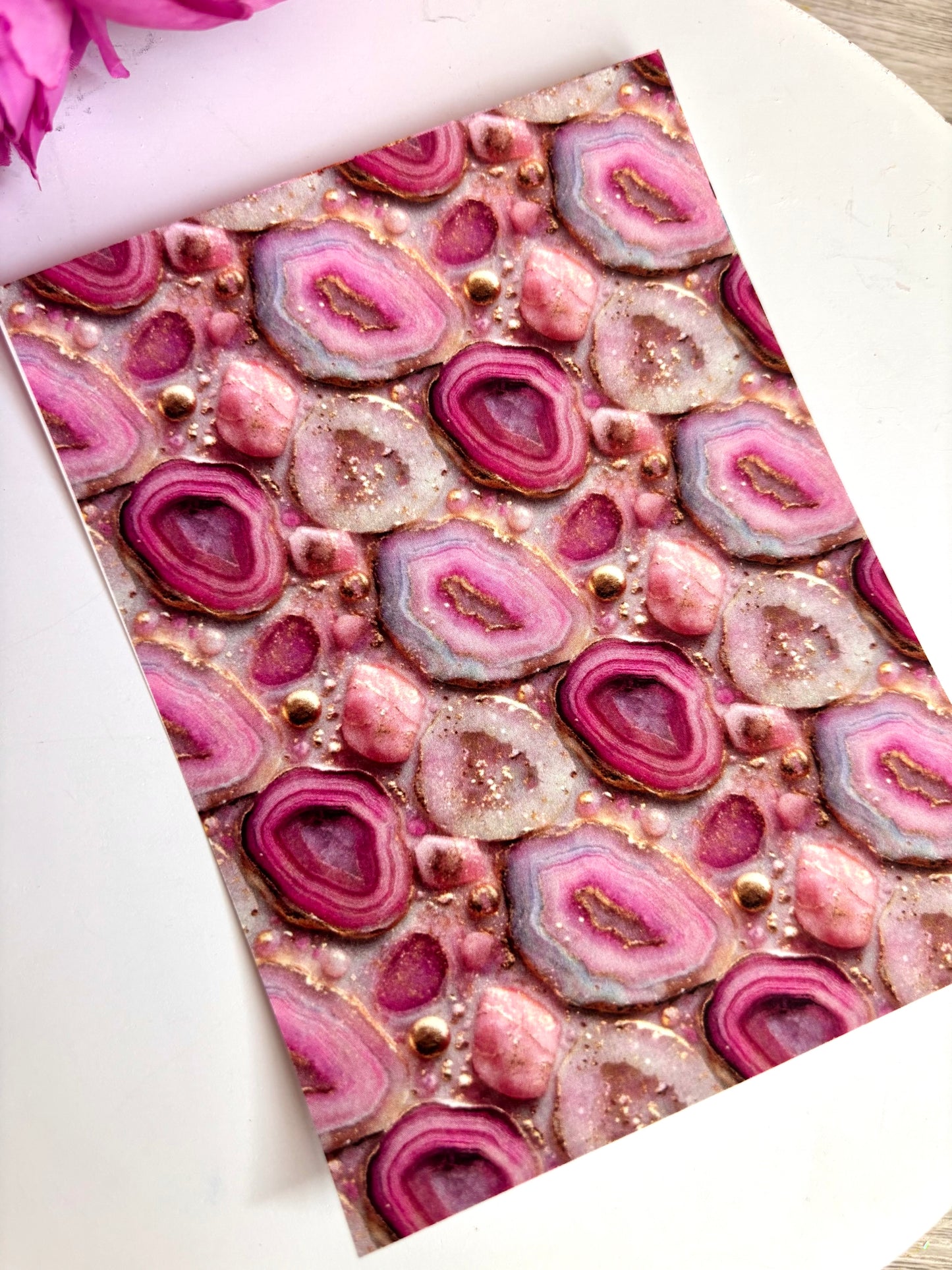 Deep Pink Geode Transfer Paper
