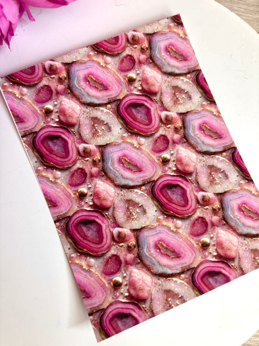 Deep Pink Geode Transfer Paper