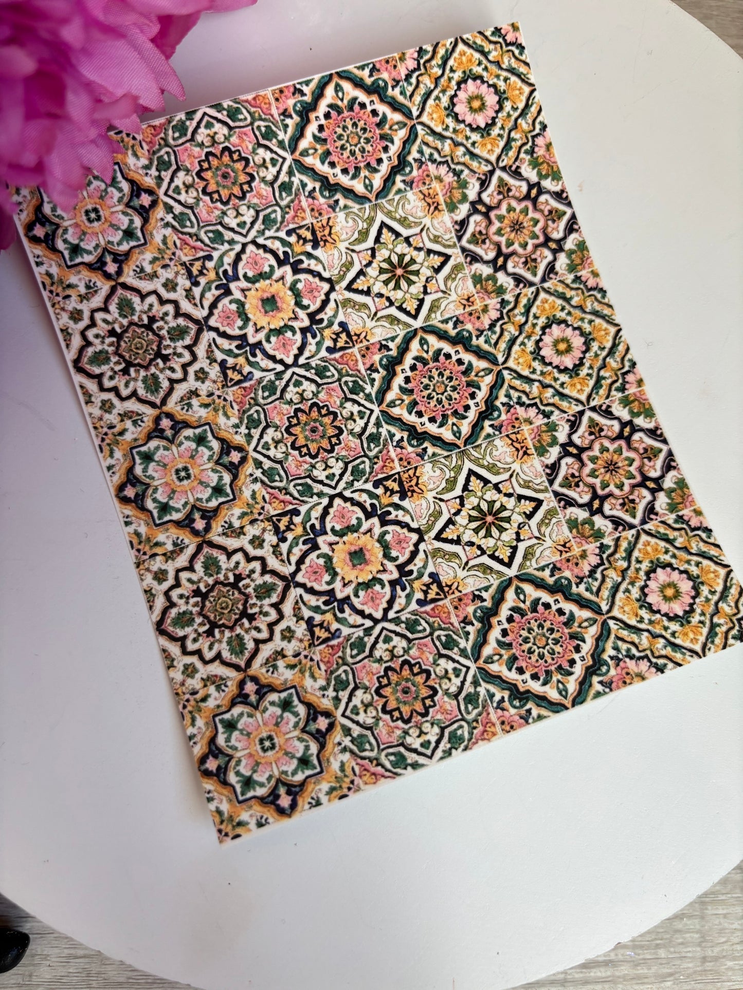 Spring  Moroccan Tile Transfer Paper
