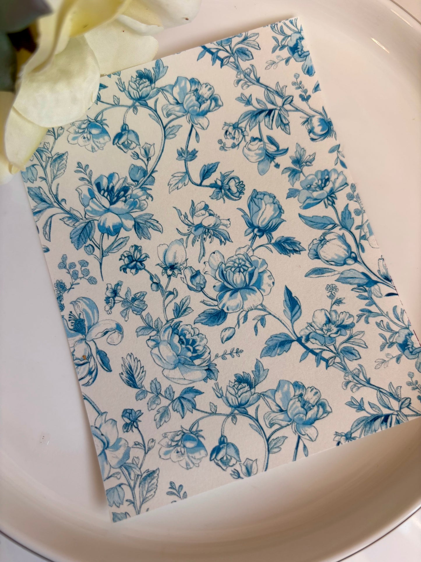 Blue Rose Toile Transfer Paper