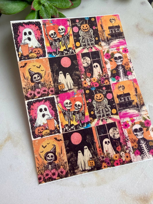 Ghost Pop Halloween Tile Transfer Paper