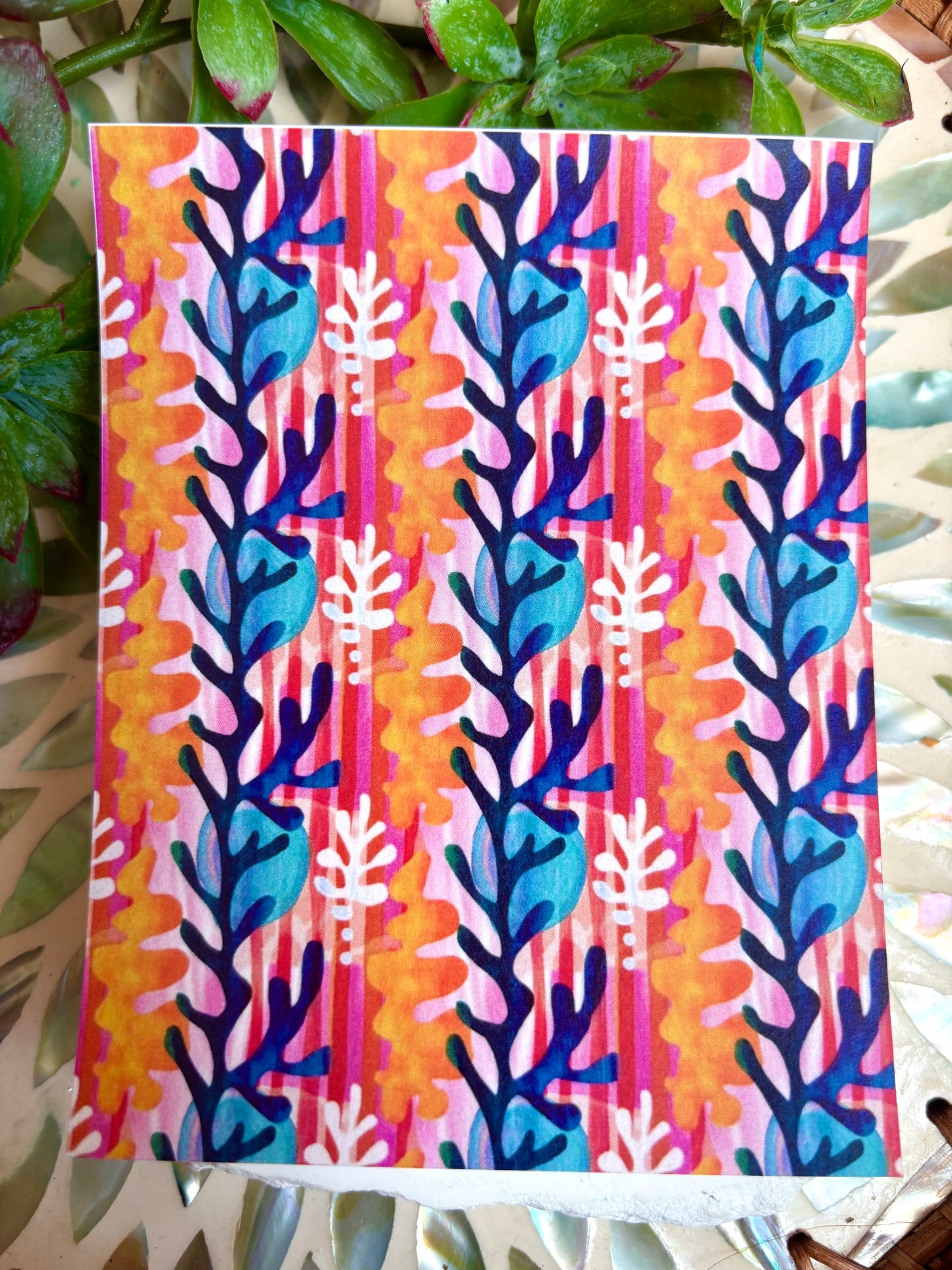 Tropical Coral Transfer Paper