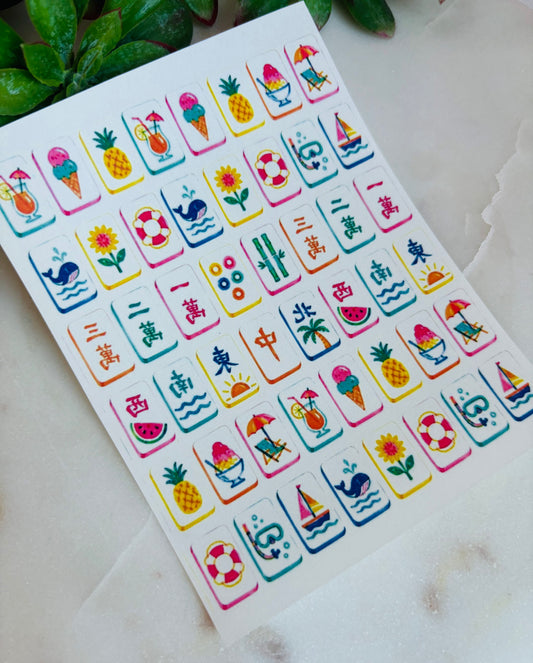 Whimsy Mah Jong Transfer Papers