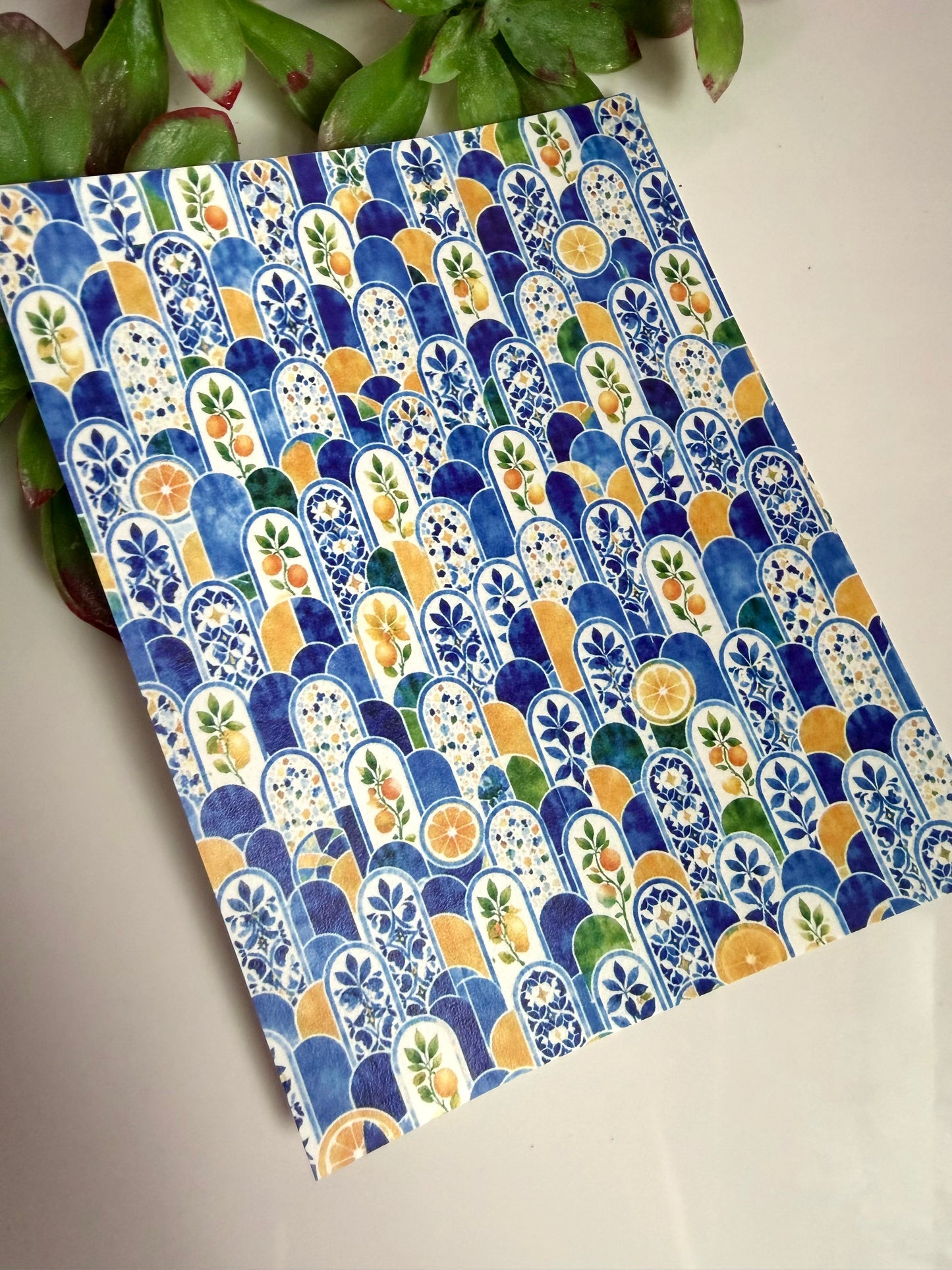 Lemon Blue Arch Collage Transfer Paper