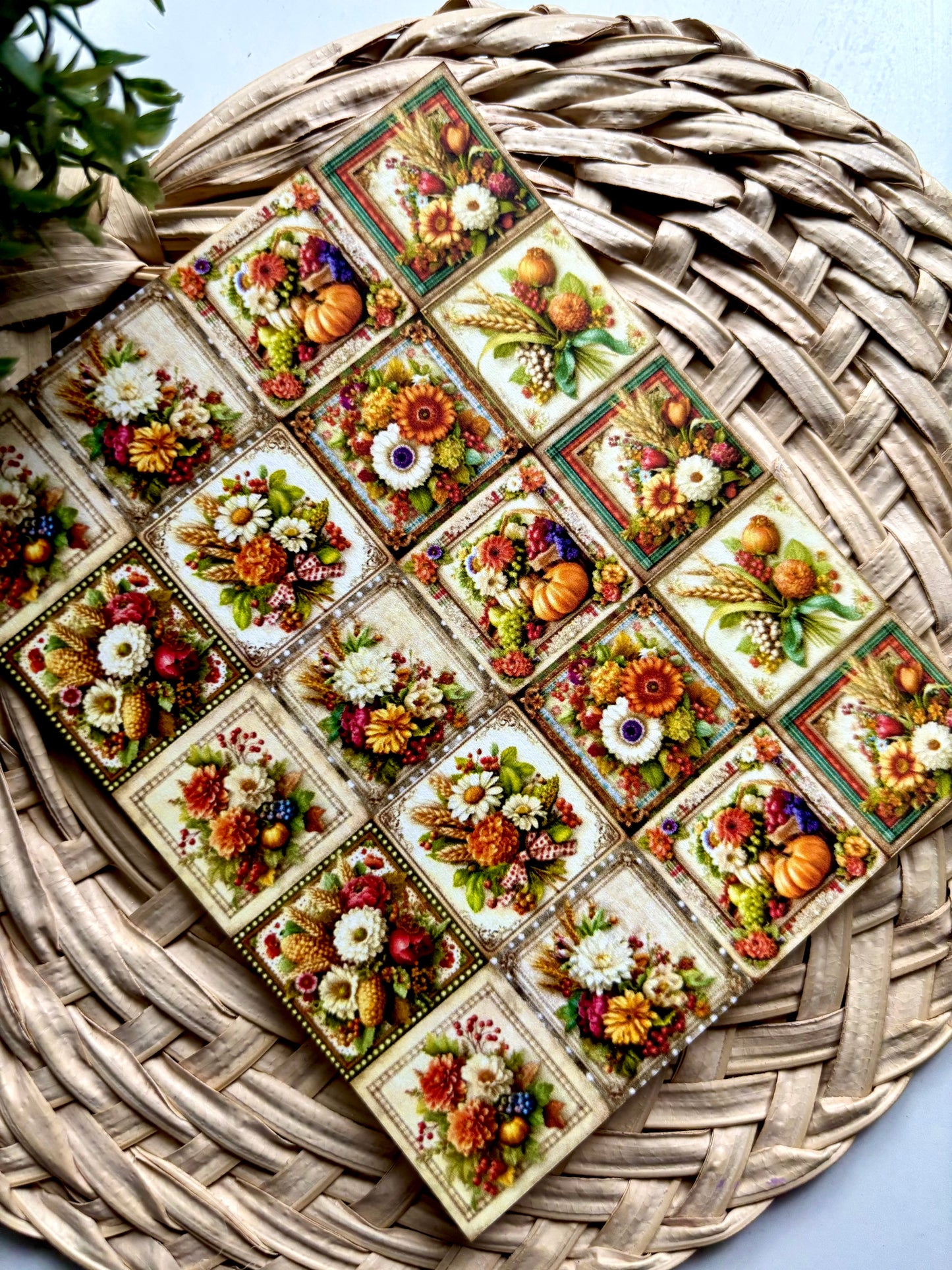 Autumn Floral Tile Transfer Paper