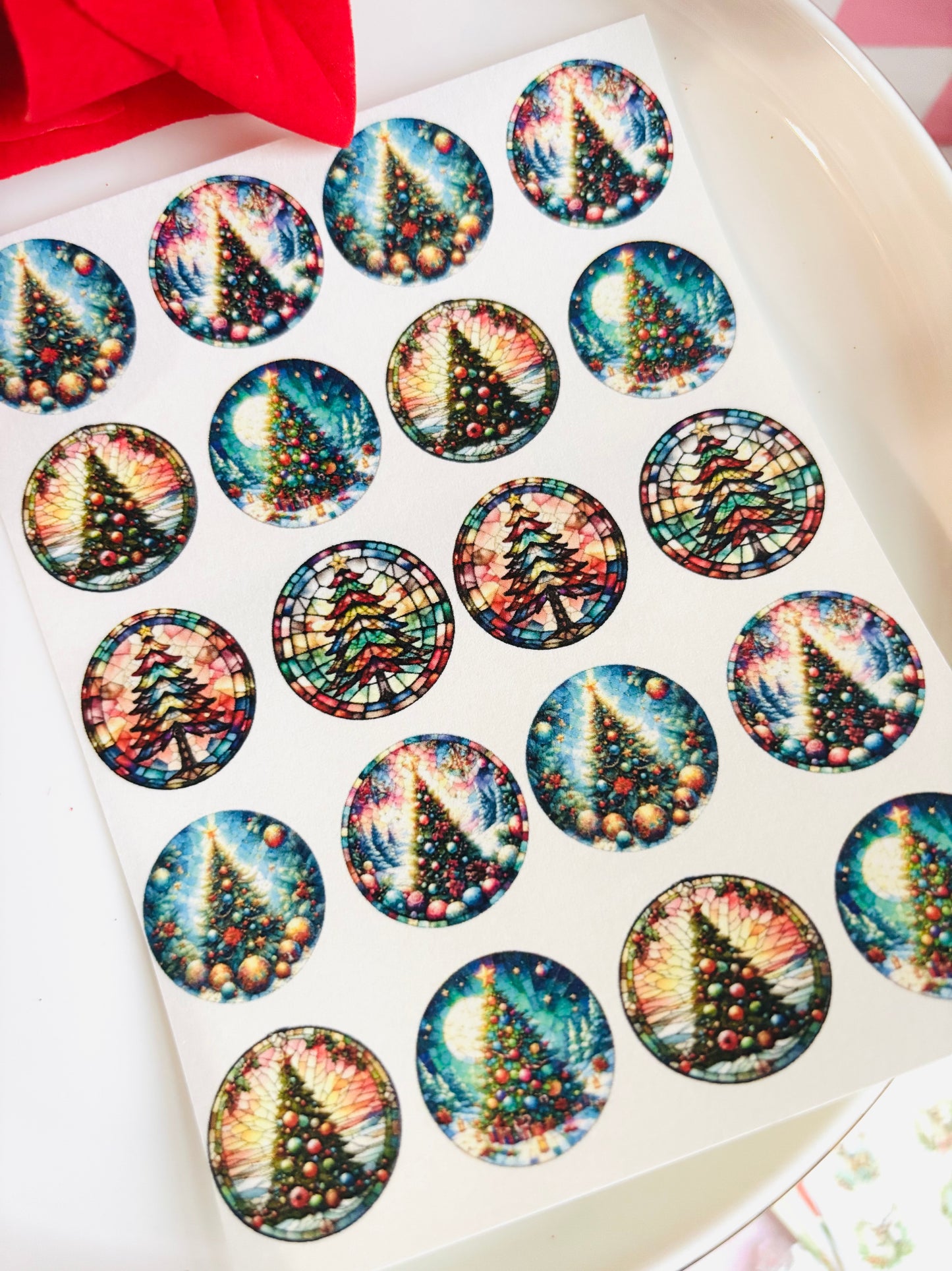 Christmas Tree Circle Transfer Paper