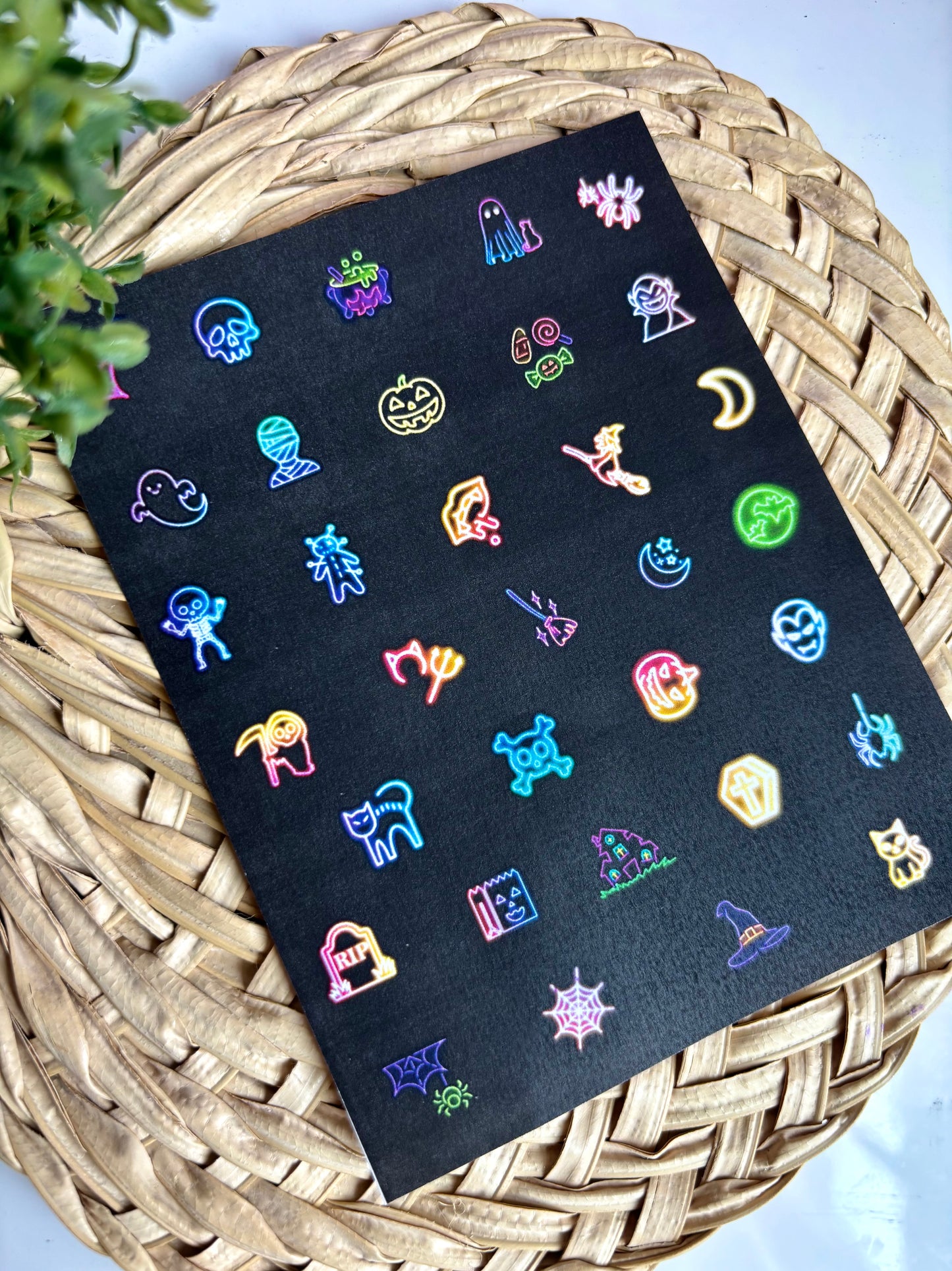 Neon Halloween Charms Transfer Paper