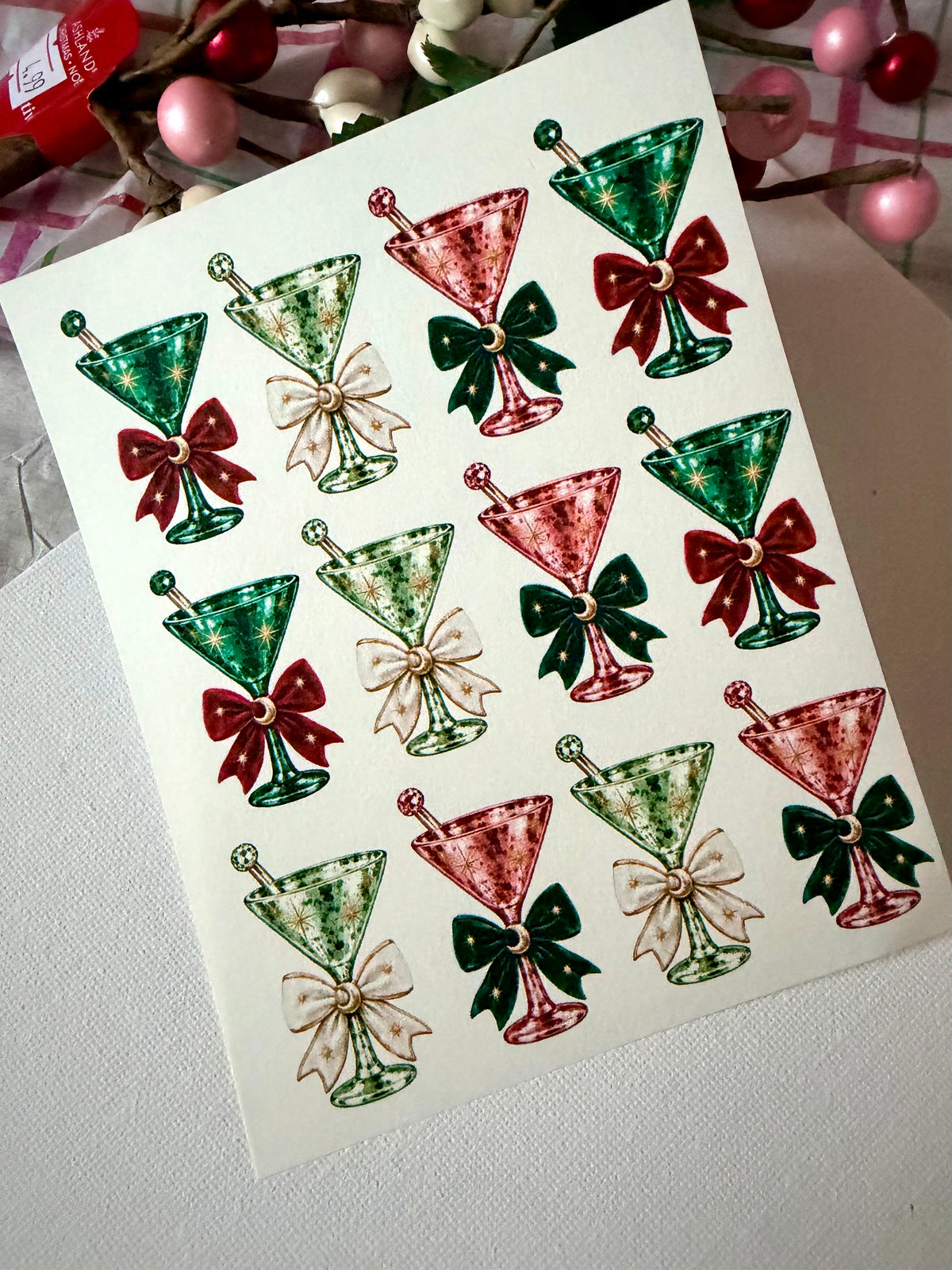 Holiday Martini Transfer Paper