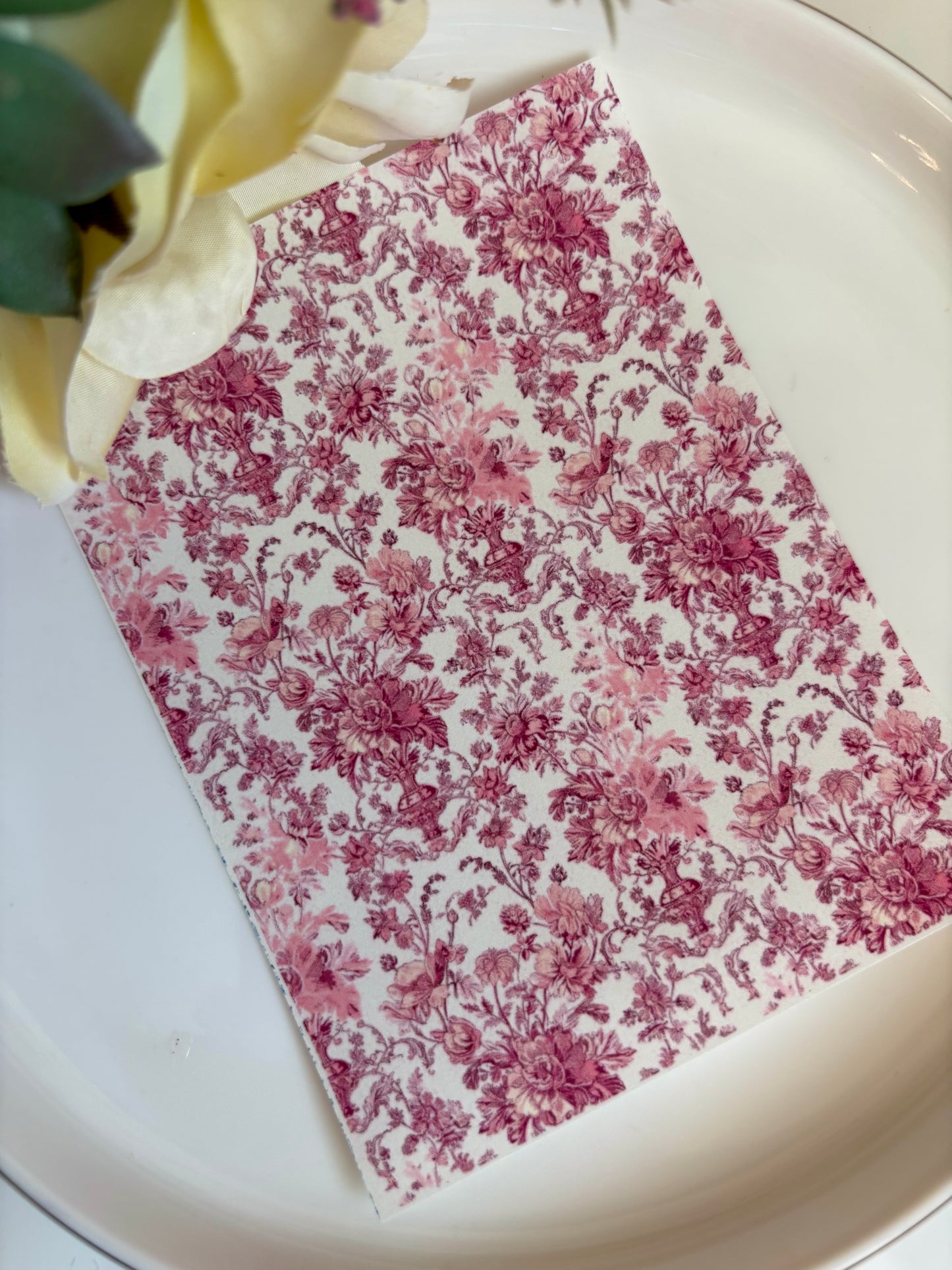 Pink Floral Toile Transfer Paper