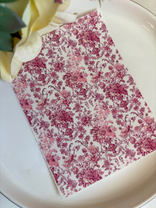 Pink Floral Toile Transfer Paper