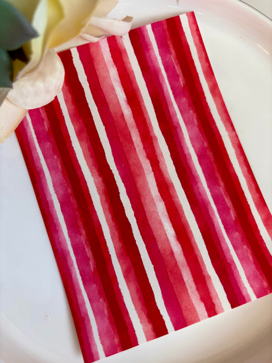 Red Watercolor Stripe Transfer Paper