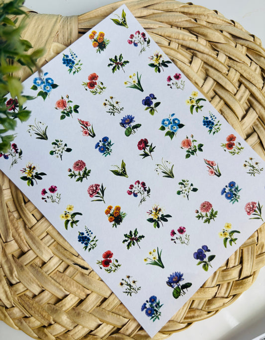 Birth Flower Charms Transfer Paper