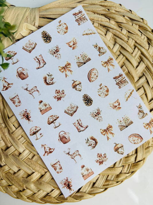 Autumn Toile Charms Transfer Paper
