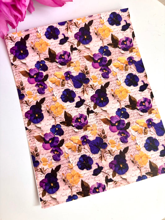 Violets & Words Transfer Paper