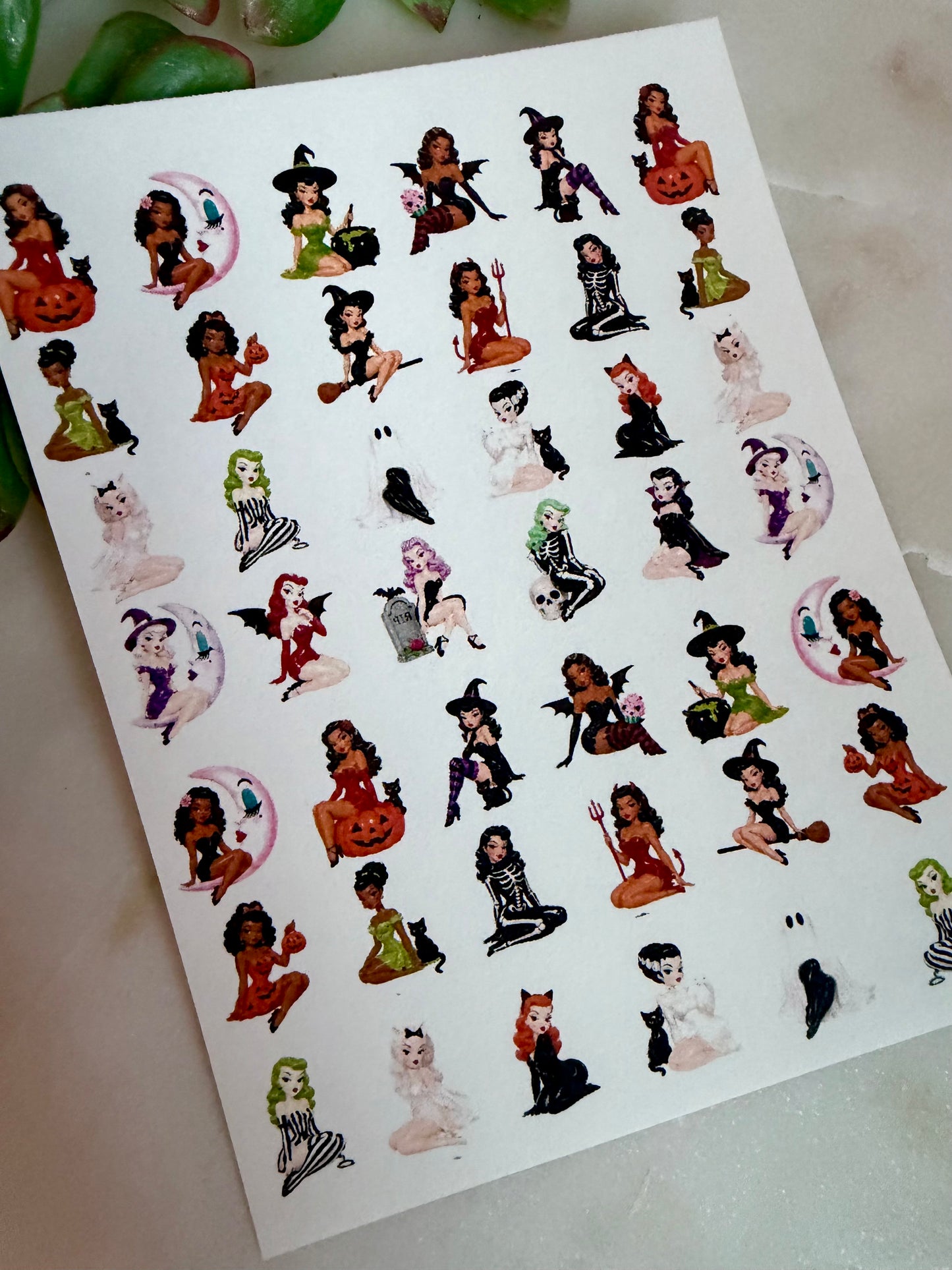 Halloween Pin-Up Girl Charm Transfer Paper
