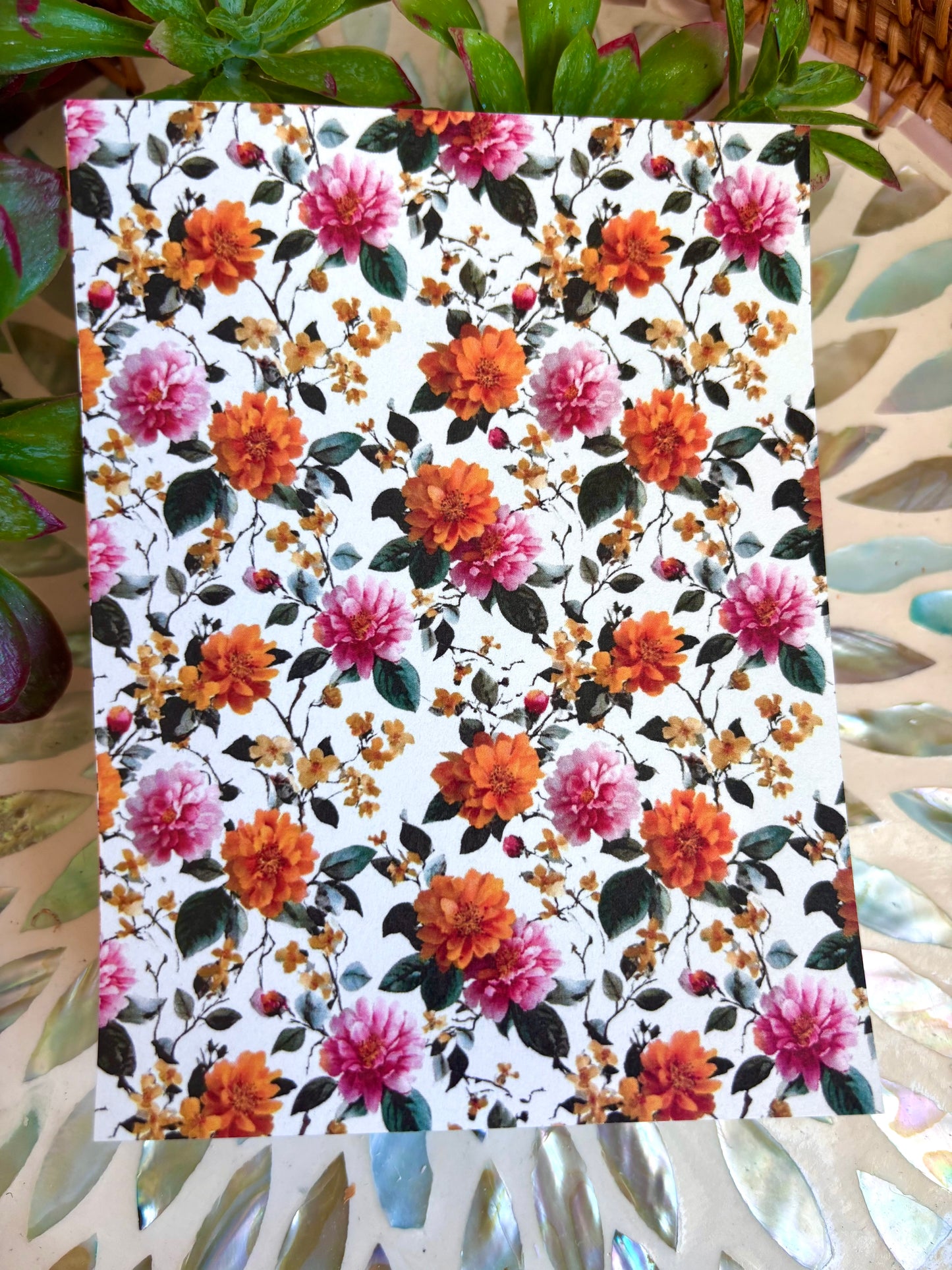 Koi Fish Floral Transfer Paper
