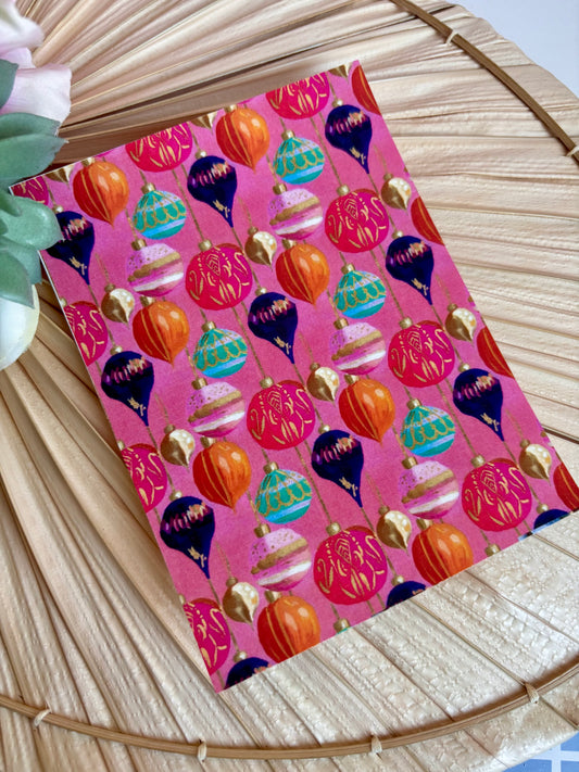 Pink Painted Ornaments Transfer Paper