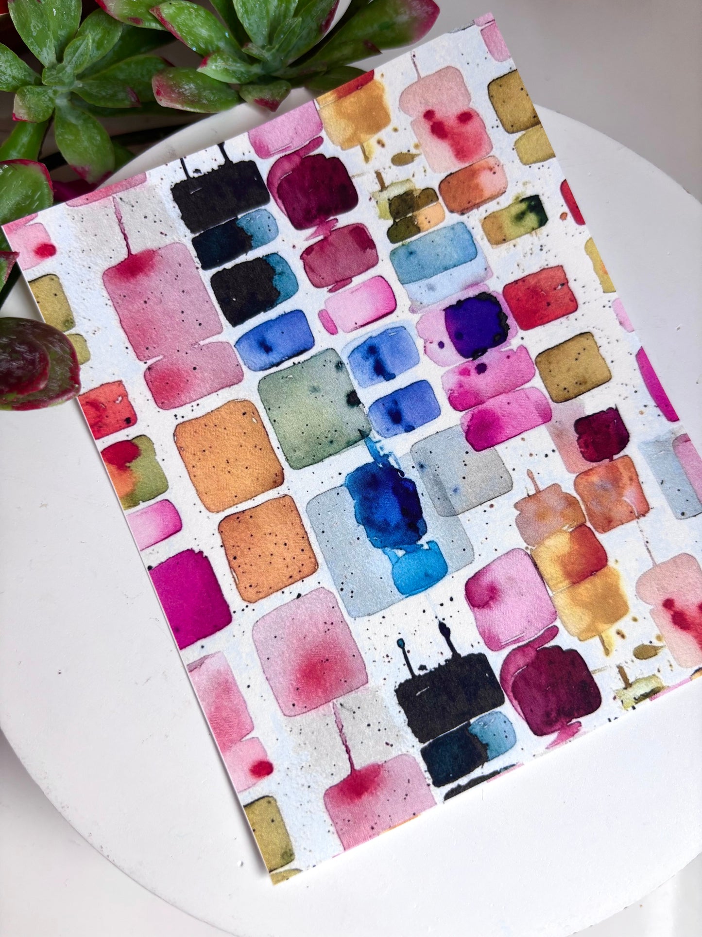 Watercolor Squares Transfer Paper