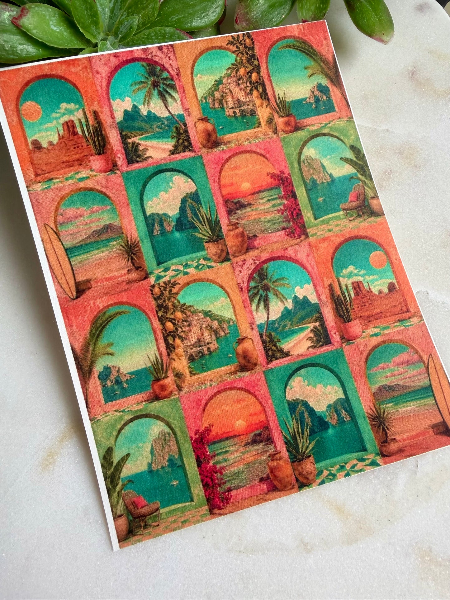 Arch With A View Tile Transfer Paper