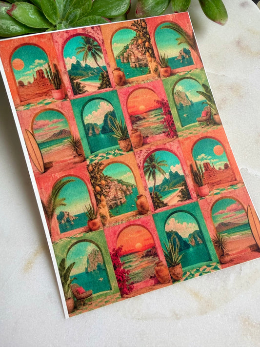 Arch With A View Tile Transfer Paper