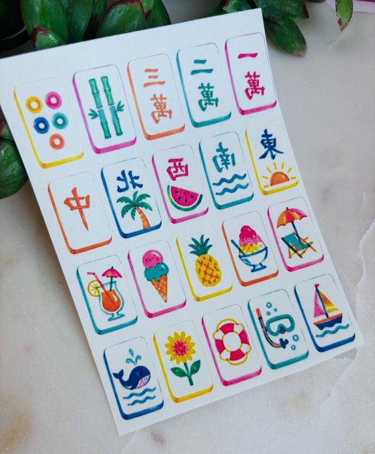 Whimsy Mah Jong Transfer Papers