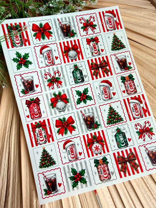 Holiday Soda Tile Transfer Papers