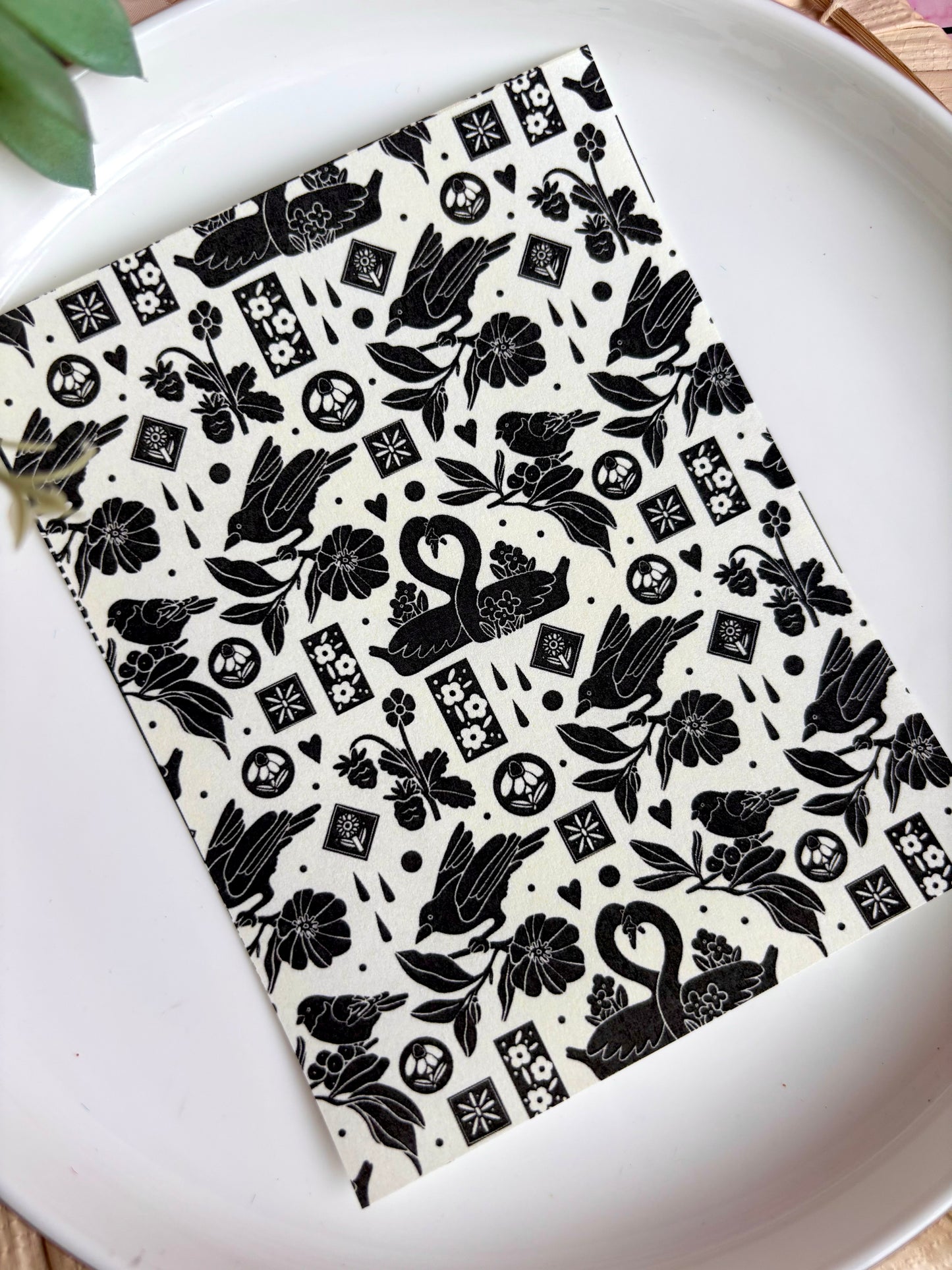 B&W Birds Transfer Paper
